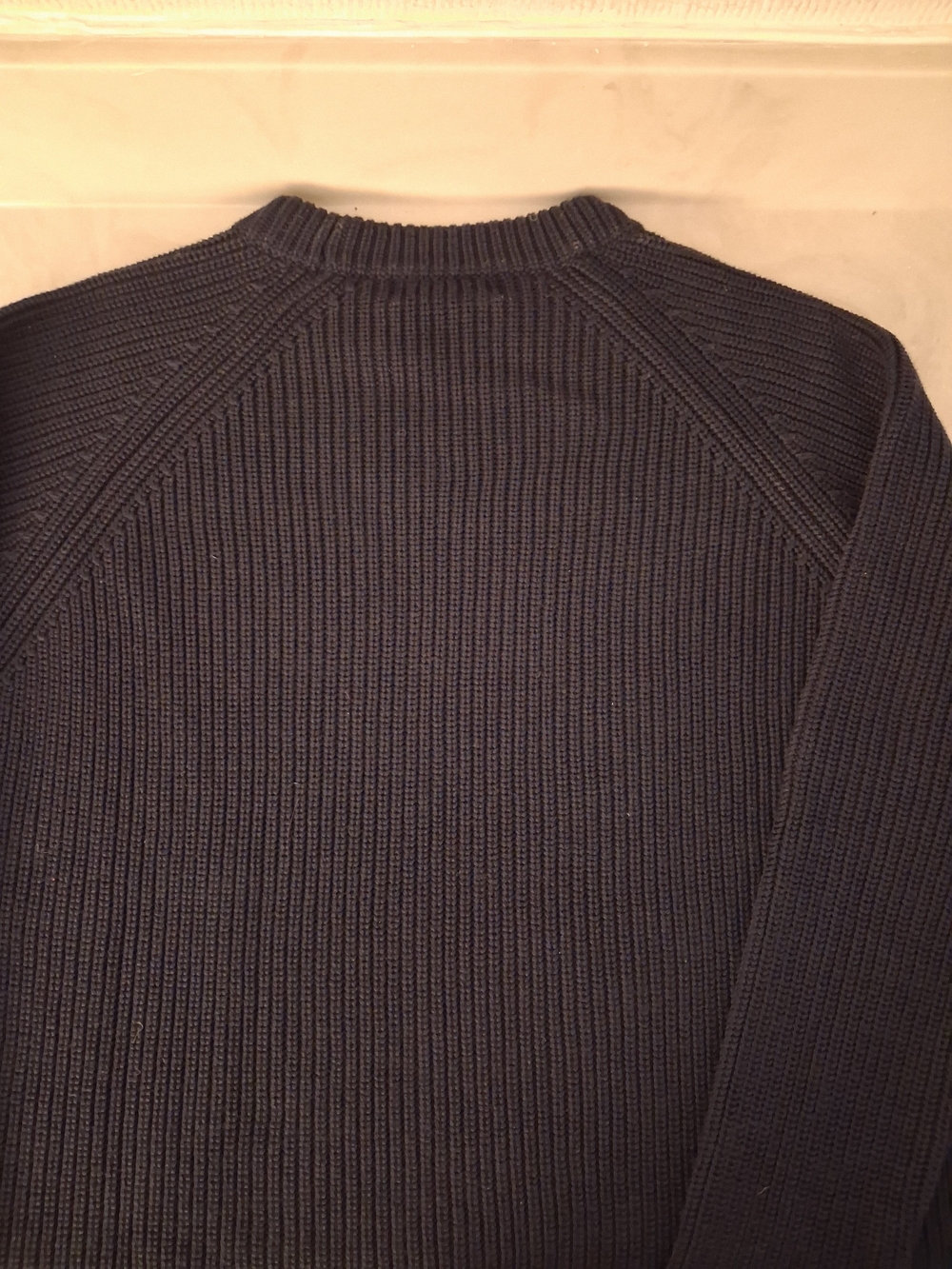 Pura Cashmere Womens Fishermans Crew Neck Sweater Navy Sz M - Picture 4 of 5